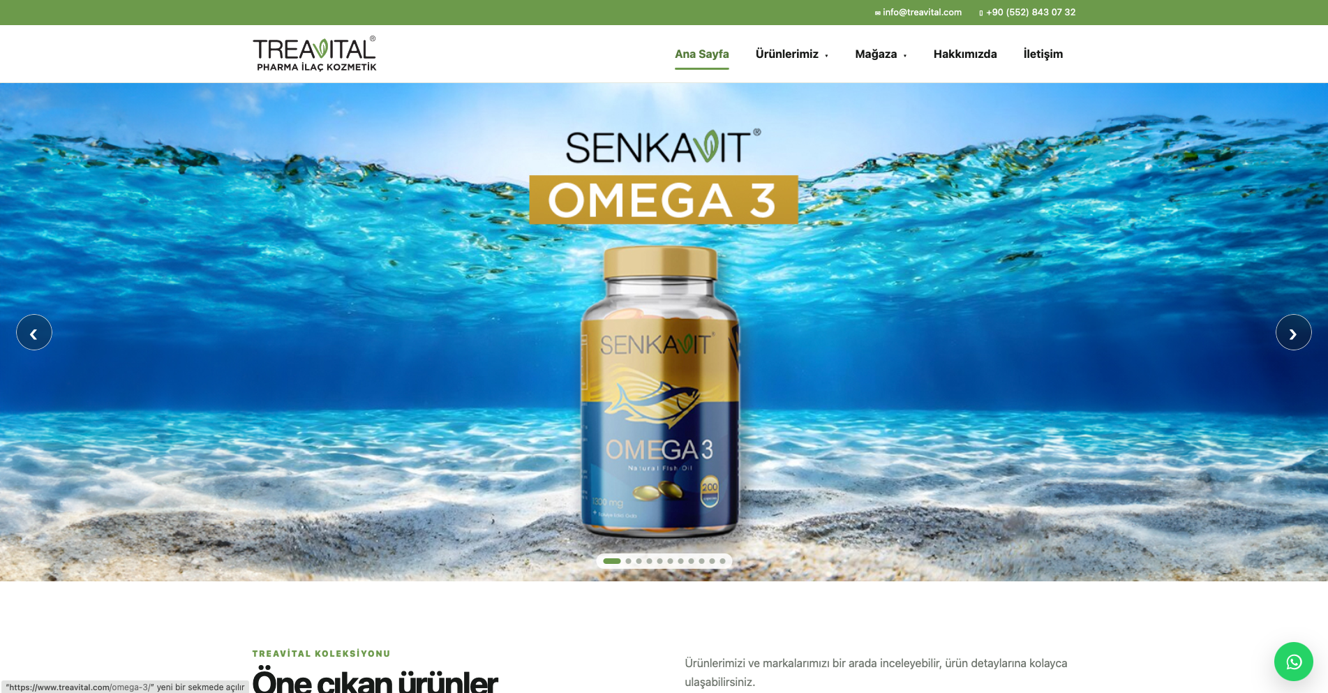 Treavital web sitesi önizlemesi