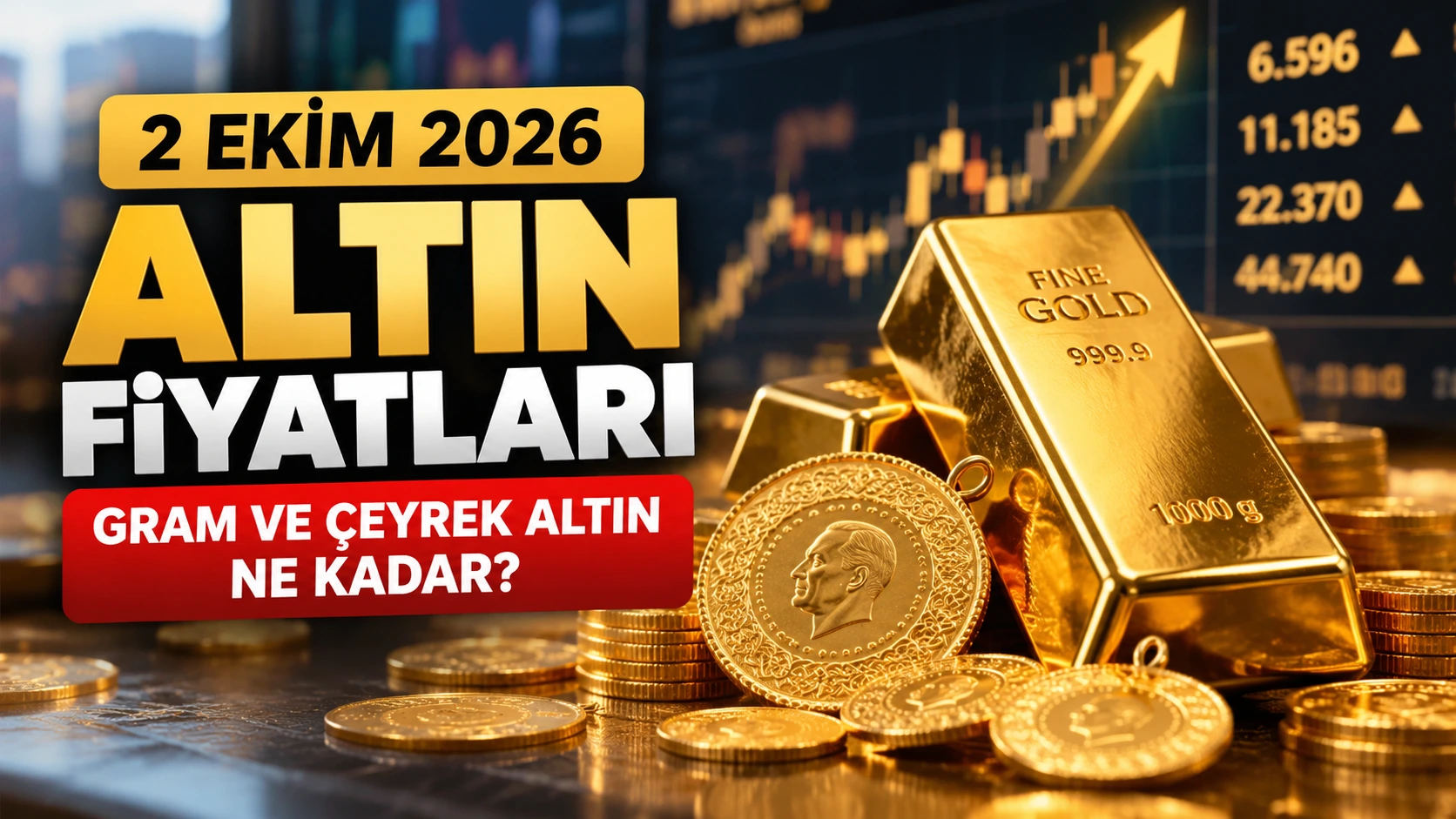 2 Ekim 2026 güncel gram, çeyrek ve Cumhuriyet altını fiyatlarını gösteren altın piyasası haber görseli