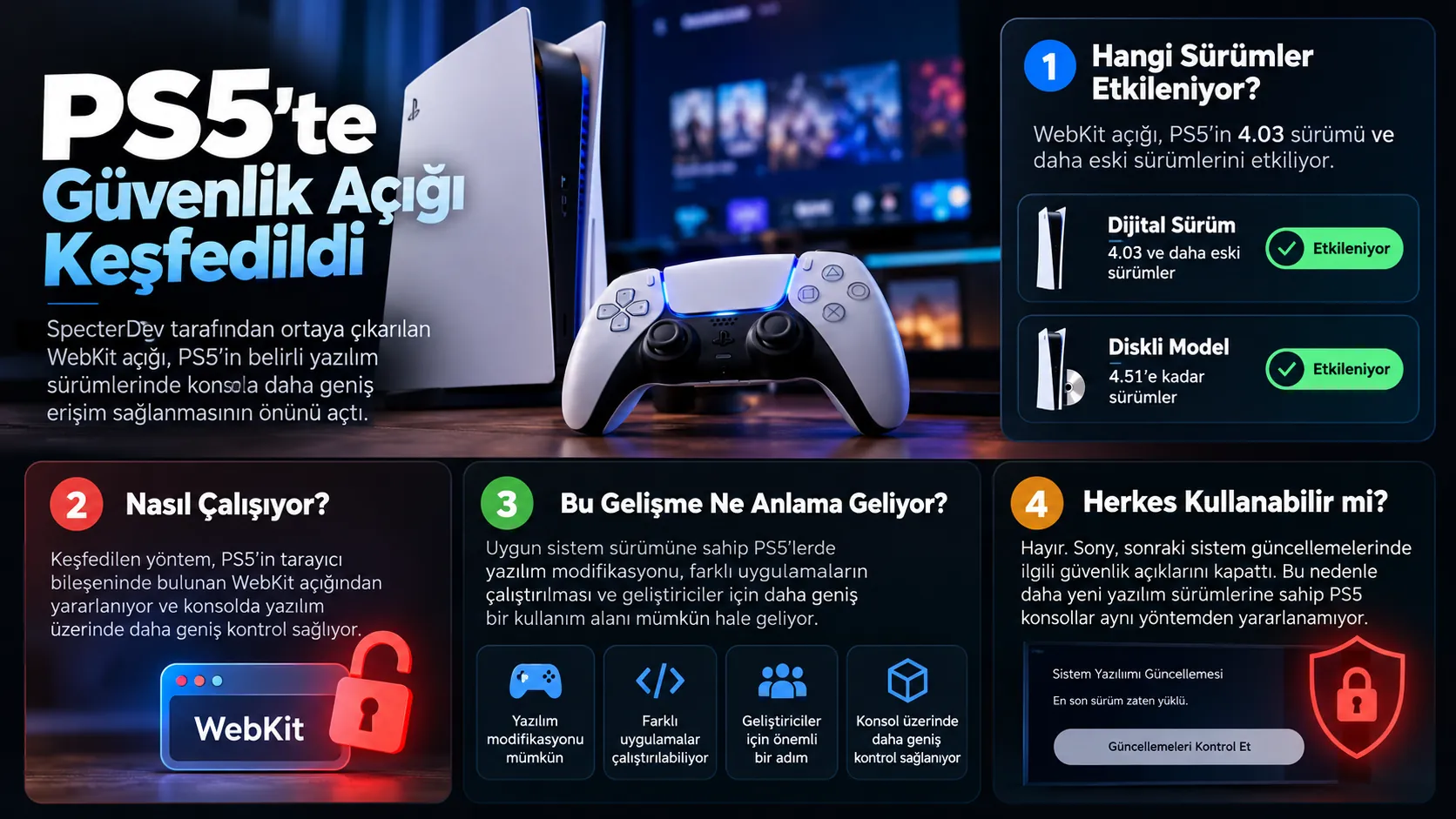 ps5 guvenlik acigi etkilenen surumler